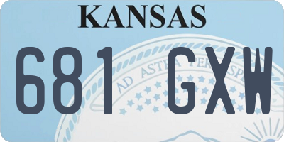 KS license plate 681GXW
