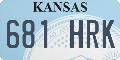 KS license plate 681HRK