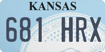 KS license plate 681HRX