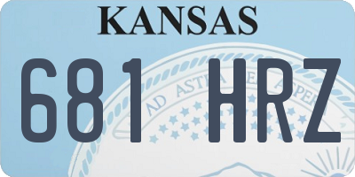 KS license plate 681HRZ