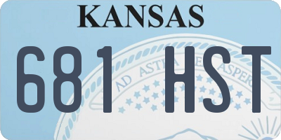 KS license plate 681HST