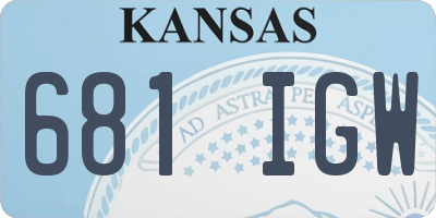 KS license plate 681IGW