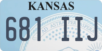 KS license plate 681IIJ