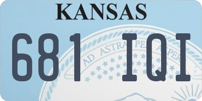 KS license plate 681IQI