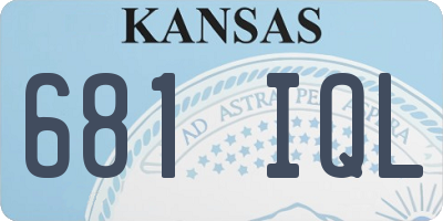 KS license plate 681IQL