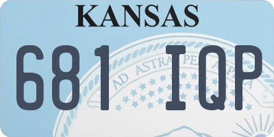 KS license plate 681IQP