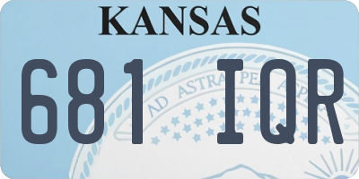KS license plate 681IQR