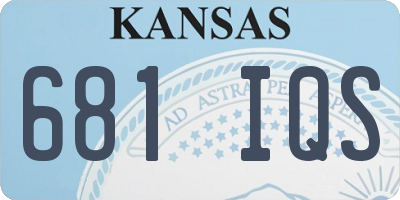 KS license plate 681IQS