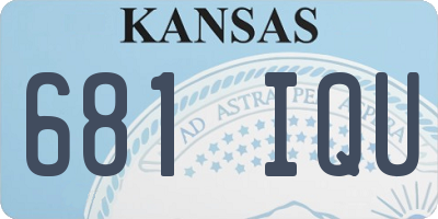 KS license plate 681IQU