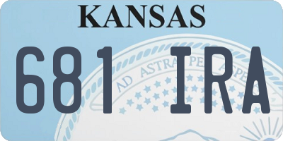 KS license plate 681IRA
