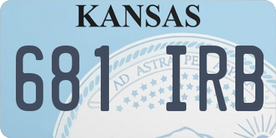 KS license plate 681IRB