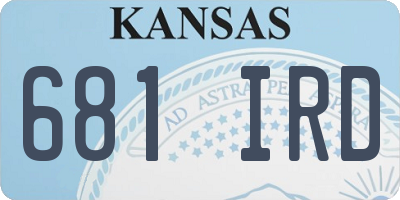 KS license plate 681IRD