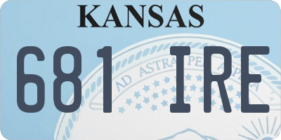 KS license plate 681IRE