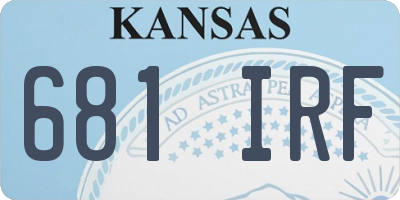 KS license plate 681IRF