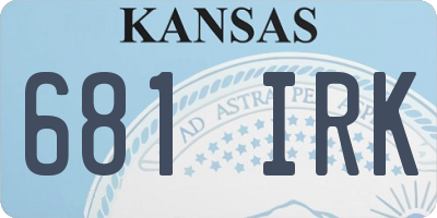 KS license plate 681IRK