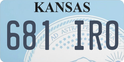 KS license plate 681IRO