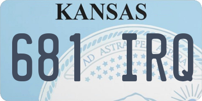 KS license plate 681IRQ