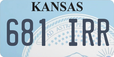 KS license plate 681IRR