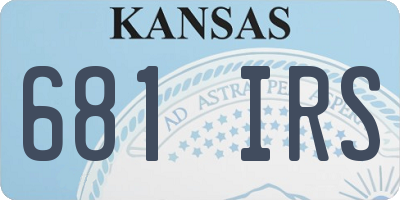 KS license plate 681IRS