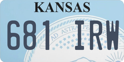 KS license plate 681IRW