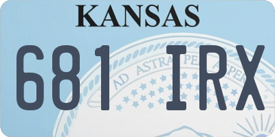 KS license plate 681IRX