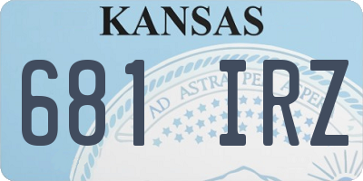 KS license plate 681IRZ