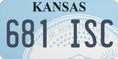 KS license plate 681ISC