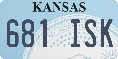KS license plate 681ISK