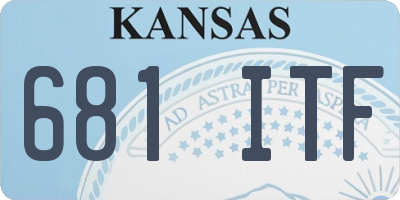 KS license plate 681ITF