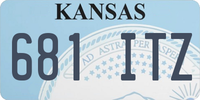 KS license plate 681ITZ