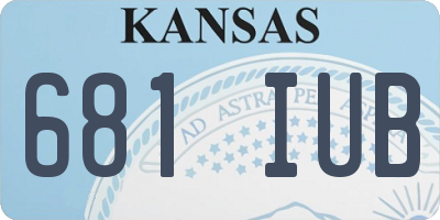 KS license plate 681IUB