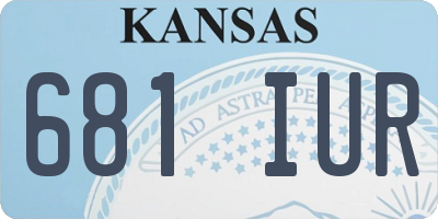 KS license plate 681IUR