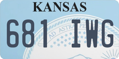 KS license plate 681IWG