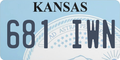 KS license plate 681IWN