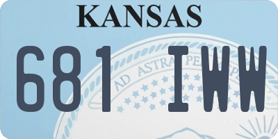 KS license plate 681IWW