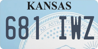 KS license plate 681IWZ