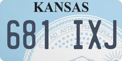 KS license plate 681IXJ