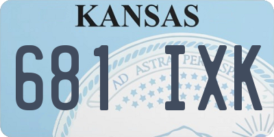KS license plate 681IXK