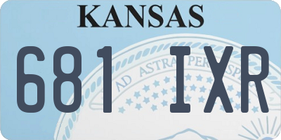 KS license plate 681IXR