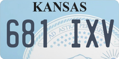 KS license plate 681IXV