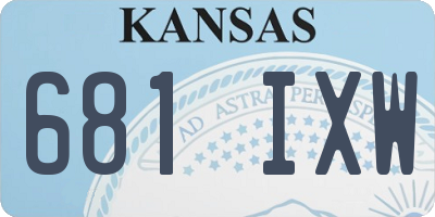 KS license plate 681IXW