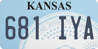 KS license plate 681IYA