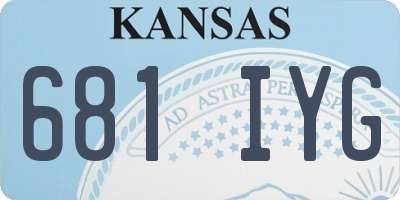 KS license plate 681IYG