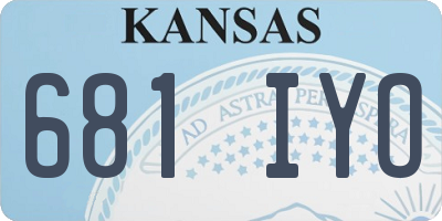KS license plate 681IYO