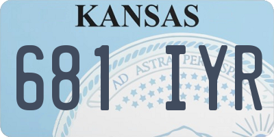 KS license plate 681IYR