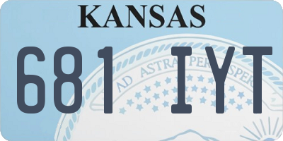 KS license plate 681IYT