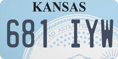 KS license plate 681IYW