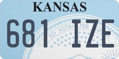 KS license plate 681IZE