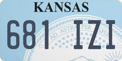 KS license plate 681IZI