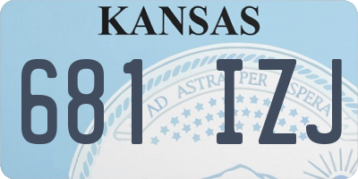 KS license plate 681IZJ